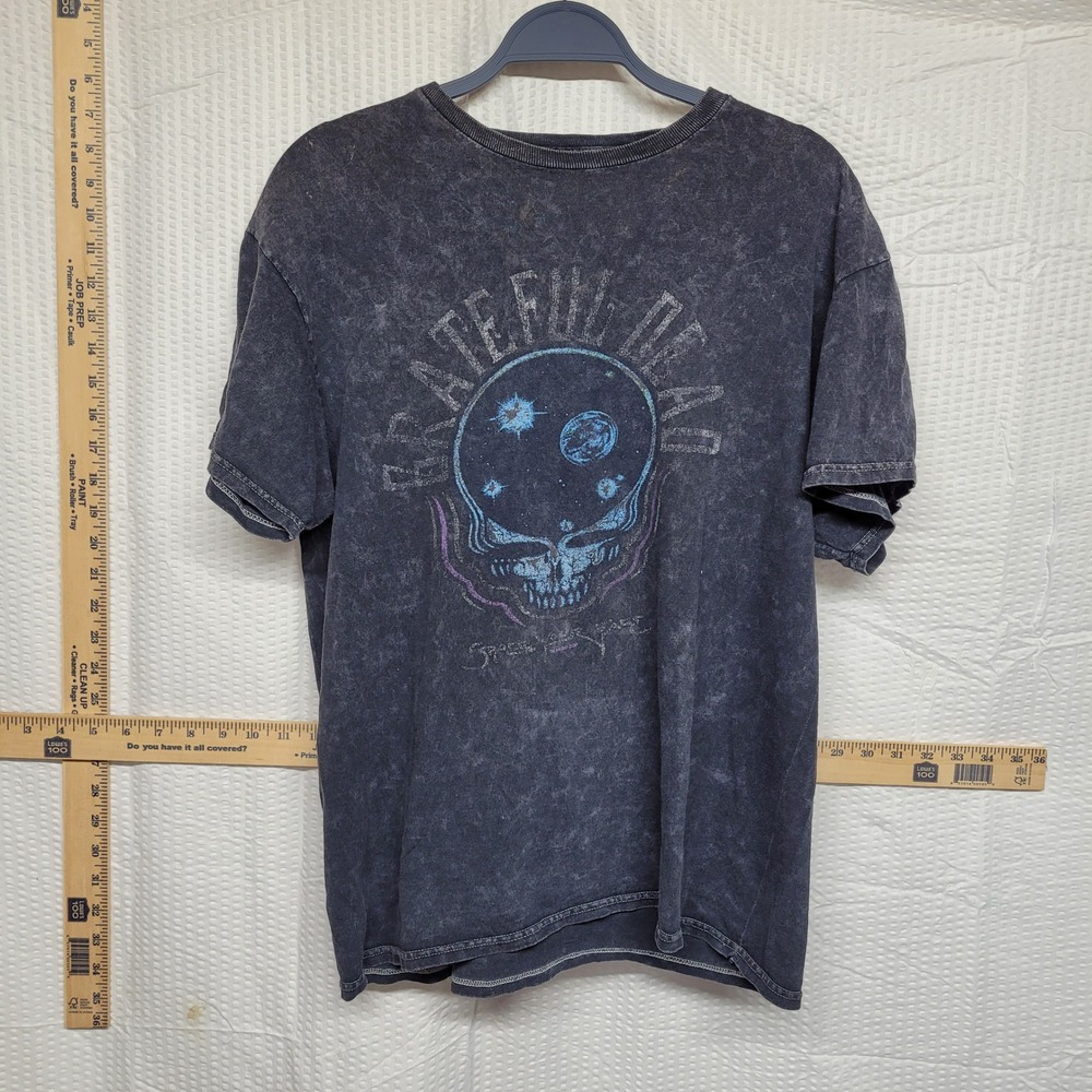 Junk Food Grateful Dead Space Skull Mineral Wash Graphic T-Shirt Mens‎ Lg Black